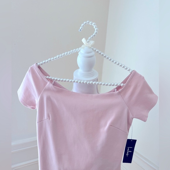 Lulu’s Blush Midi Off The Shoulder Dress - Picture 4 of 5